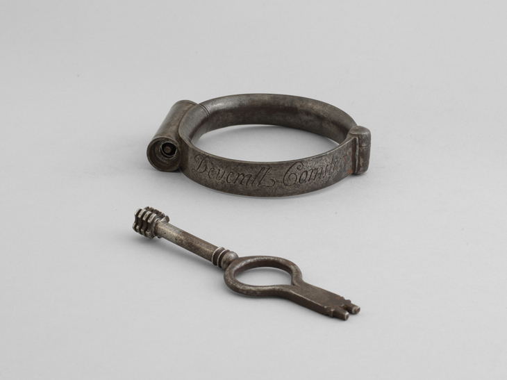 Ankle iron inscribed ‘Deverall Corn street Bristoll, 1733’, and key. The Bryan Collection, Lake Bluff, Illinois. 