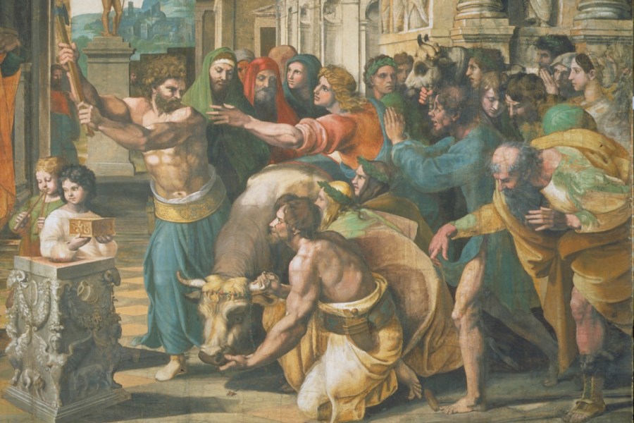 The Sacrifice at Lystra (detail; 1515–16), Raphael.