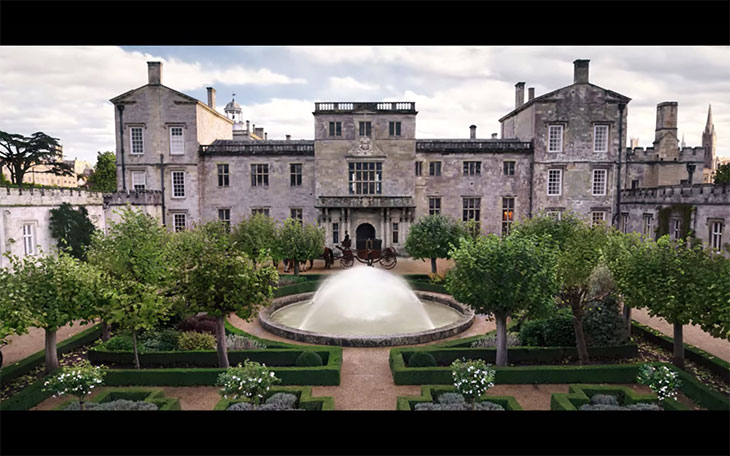 An exterior shot of Wilton House – in the guise of the Duke of Hasting’s London residence – in Bridgerton. Photo: Netflix