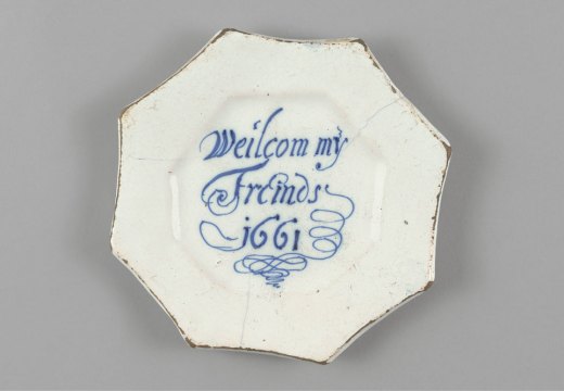Delftware plate (1661). The Bryan Collection, Lake Bluff, Illinois.