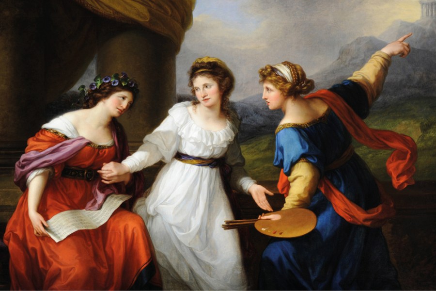 Self-portrait of the Artist Hesitating Between the Arts of Music and Painting (1794), Angelica Kauffman. Nostell Priory, West Yorkshire.