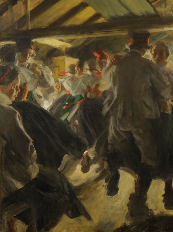 Dance in Gopsmor Cottage (1914), Anders Zorn. Zornmuseet, Mora