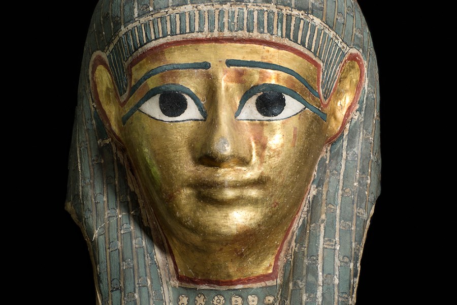Mummy mask of a man (detail; c. 100 BC), Lahun, Egypt.