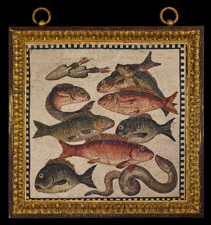 Mosaic (50 BC–50 AD), excavated in Rome.