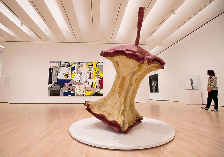 Installation view of Claes Oldenburg and Coosje van Bruggen’s Geometric Apple Core (1991) at SFMOMA in 2016.