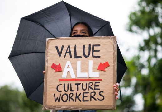 Gloomy forecast: at a protest against job cuts in the culture sector in summer 2020.