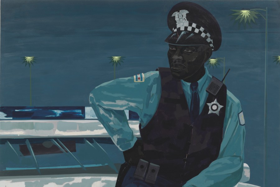 Untitled (policeman) (detail; 2015), Kerry James Marshall.