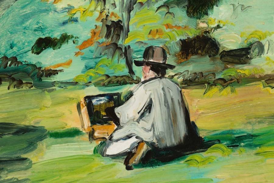 A Painter at Work (Justin Gabet) (detail; c. 1874–75), Paul Cézanne.