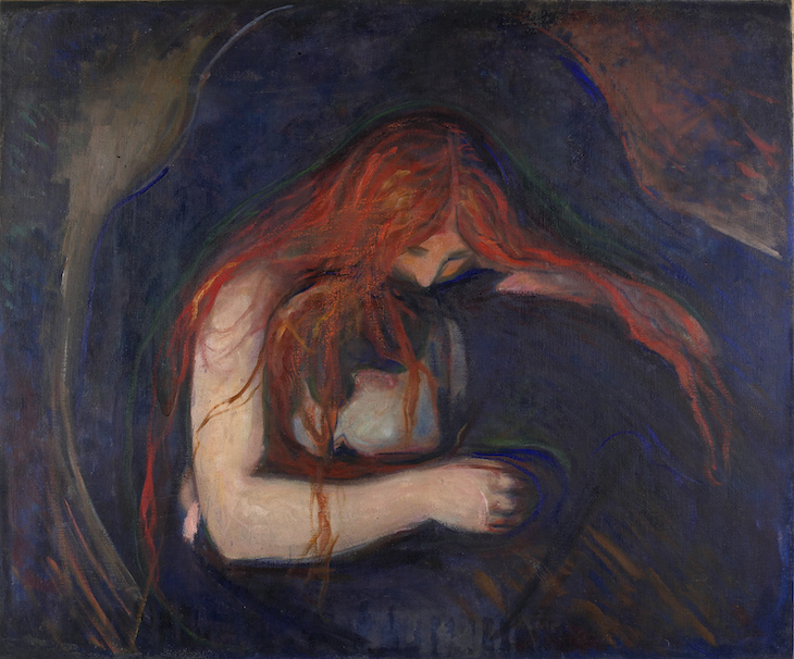Vampire (1895), Edvard Munch.