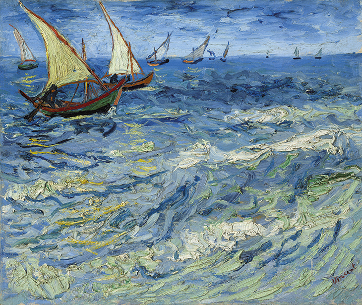 La Mer aux Saintes-Maries (1888), Vincent Van Gogh.
