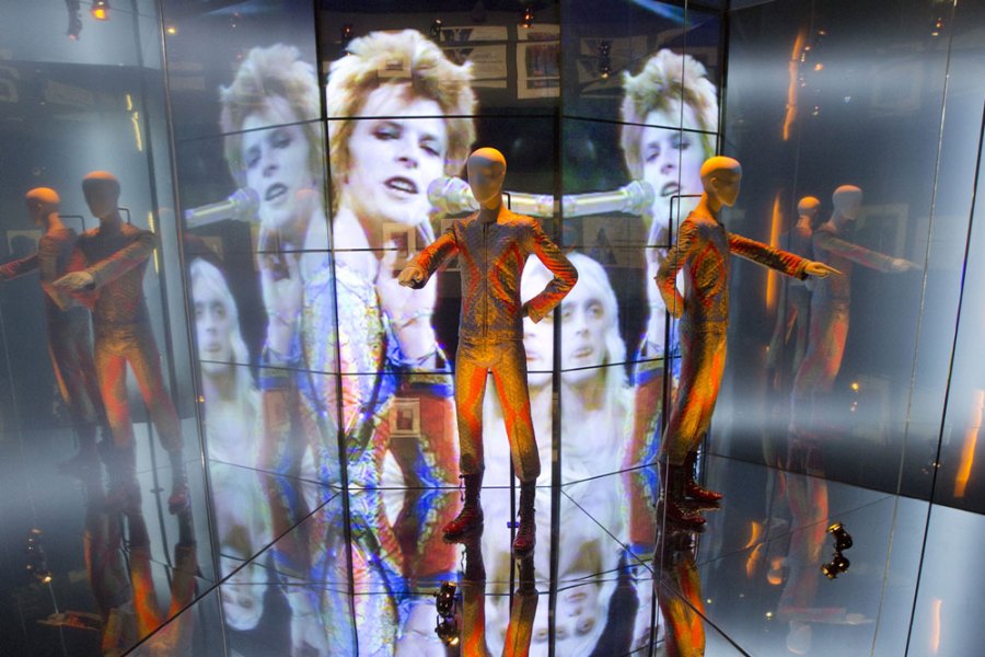 Installation view of ‘David Bowie Is’ at the Victoria and Albert Museum, London, in 2013.