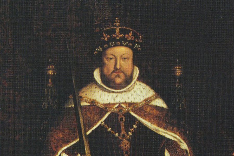 Crowning Glory? Henry VIII wearing the lost Tudor crown in a portrait by Hans Holbein.