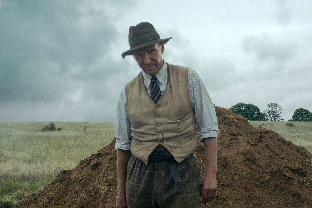 Ralph Fiennes as Basil Brown in ‘The Dig’. Courtesy Larry Horricks/Netflix