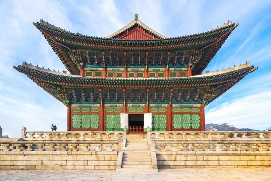 A room with a view: upon arriving in Seoul, art critic Andrew Russeth quarantined in a hotel room with views of landmarks including Gyeongbokgung Palace.