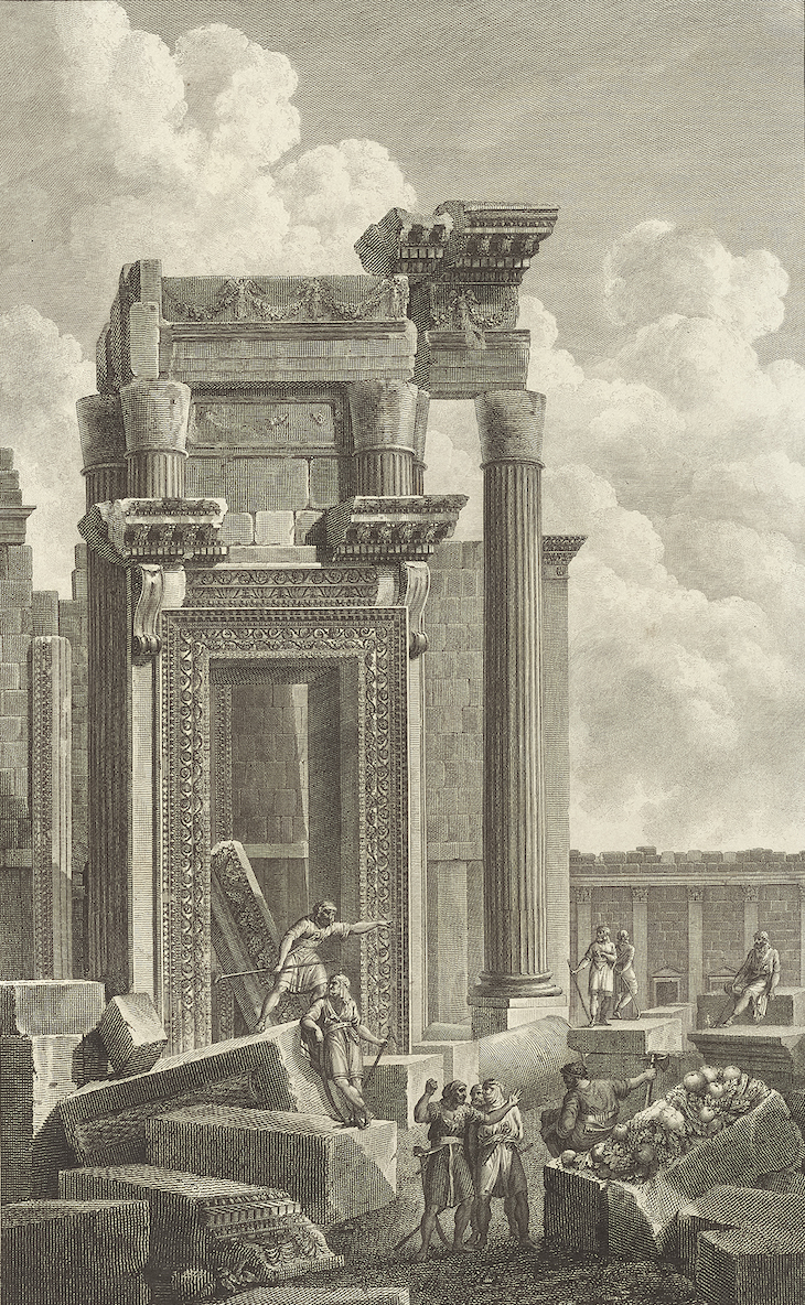 Temple of Bel, cella entrance (c. 1799), Jean-Baptiste Réville and Pierre Gabriel Berthault after Louis-François Cassas.