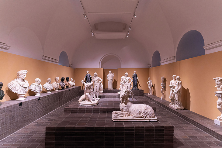 Room 7 of ‘The Torlonia Marbles’ at the Villa Caffarelli, Rome, displaying sculptures that came from the Giustiniani collection
