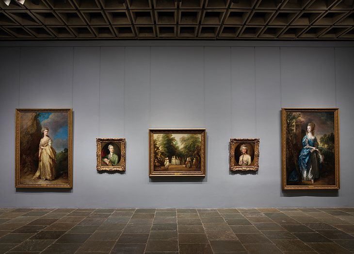 Five paintings by Thomas Gainsborough on the fourth floor of the Frick Madison.