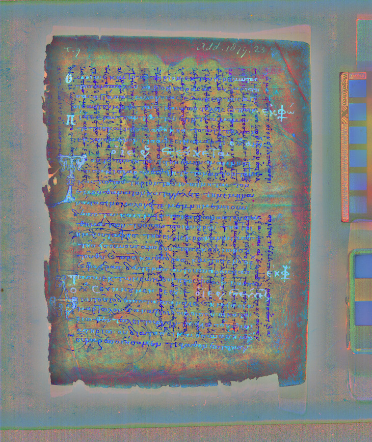 The Archimedes Palimpsest under multispectral imaging. 