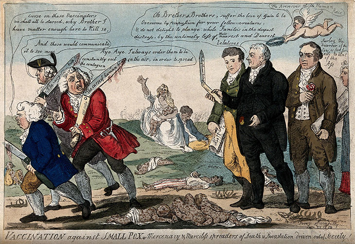 Vaccination against Smallpox (1802), Isaac Cruikshank. Wellcome Collection, London (CC BY 4.0)