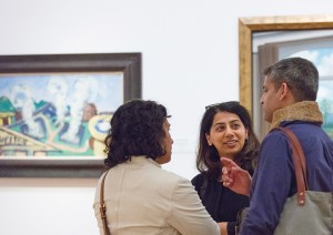 Visitors in conversation at the National Gallery of Art, Washington, D.C.