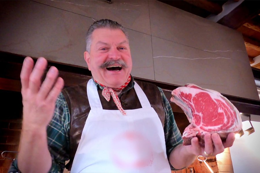 Steak night: Dario Cecchini grills a rib-eye, inspired by a still life by Jacopo Chimenti