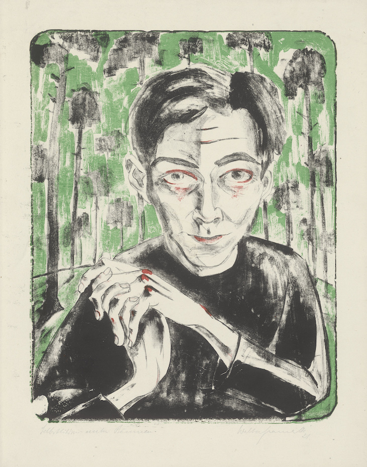 Self-portrait Under Trees (1921), Walter Gramatté. 