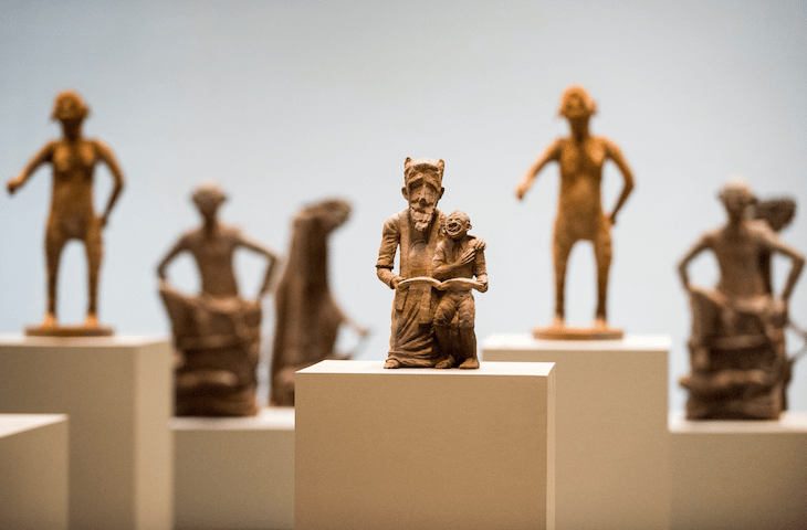 Installation view of ‘Cercle d'Art des Travailleurs de Plantation Congolaise’, an exhibition at the SculptureCenter, New York, in 2017. 