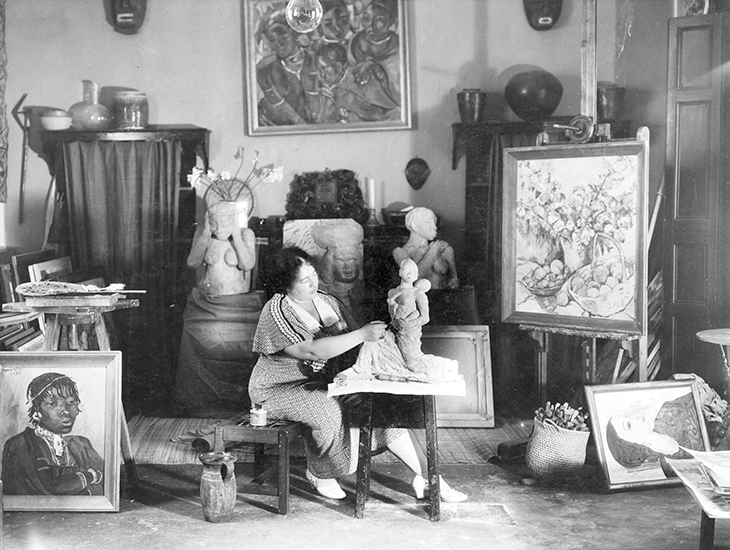 Irma Stern in her studio at The Firs, Cape Town, in 1936. National Library of South Africa