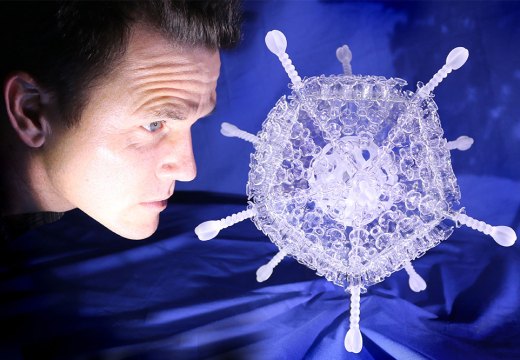 A dose of culture: Luke Jerram with his Oxford/AstraZeneca vaccine sculpture