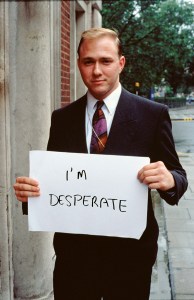 Signs that say what you want them to say and not Signs that say what someone else wants you to say I’M DESPERATE (1992–93), Gillian Wearing.