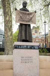 Statue of Millicent Garrett Fawcett (2018) by Gillian Wearing in Parliament Square, London.