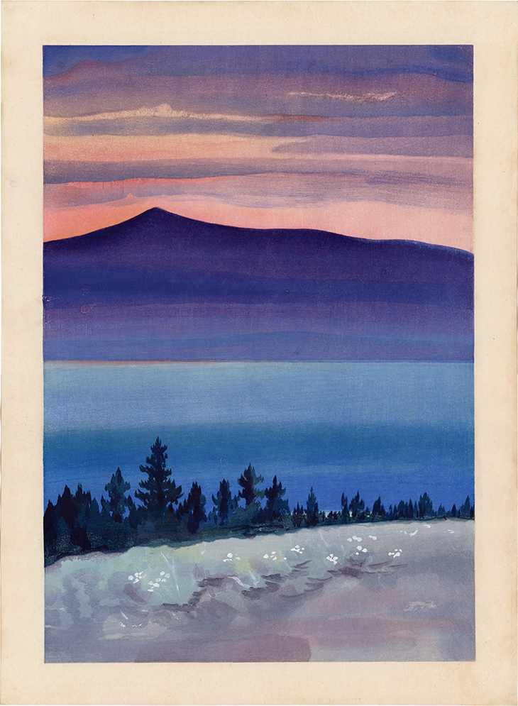 Evening Glow at Mono Lake from Mono Mills (1930), Chiura Obata. Egenolf Gallery Japanese Prints (price on application)
