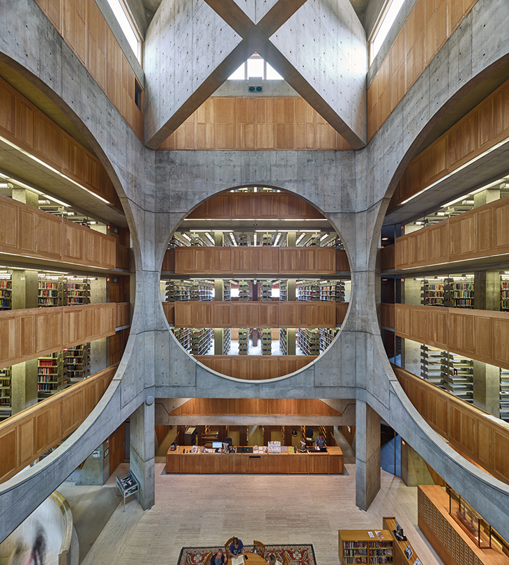 Phillips Exeter Academy Library, Exeter, New Hampshire (1965–72), designed by Louis Kahn.