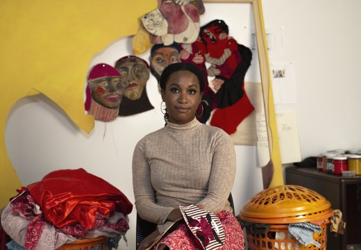 Tschabalala Self in her studio. Photo: Madeleine-Hunt Ehrlich