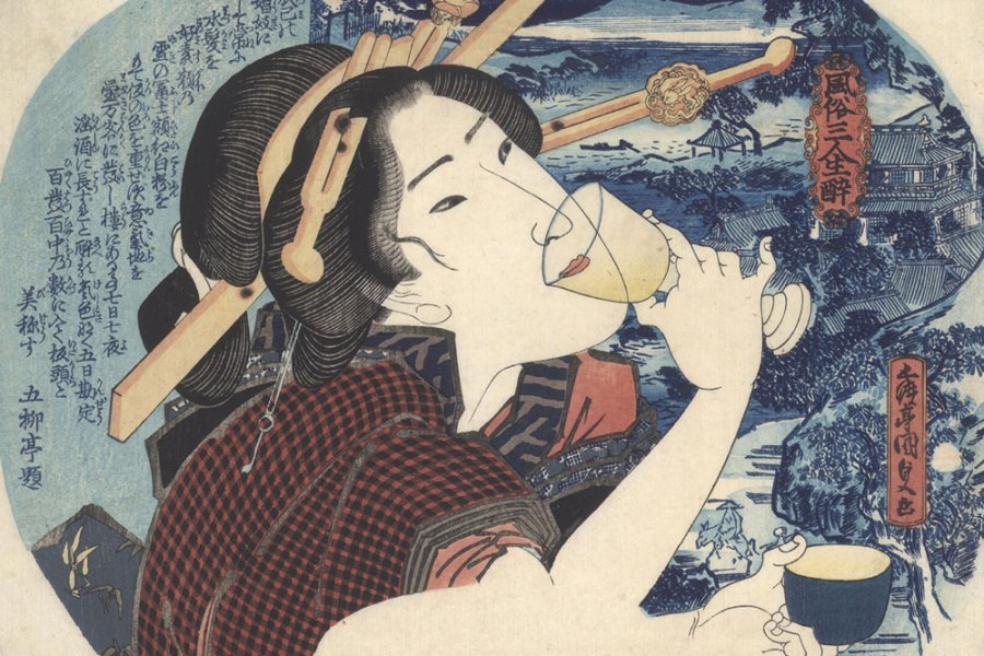 A Tipsy Courtesan from Fukagawa (c. 1830), Utagawa Kunisada. Sebastian Izzard Asian Art ($20,000)