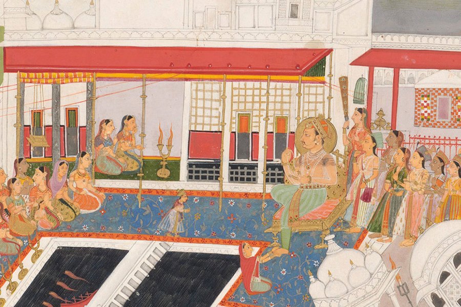 The Mood of Kota Palace (detail), (c. 1700), unknown artist, Udaipur. National
