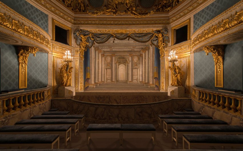 The Queen's Theatre at Versailles, built 1779–79 by Richard Mique for Marie Antoinette.