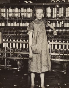 Addie Card, 12 Years Old, Spinner in cotton mill, North Pownal, Vermont (1910), Lewis Hine. National Gallery of Art, Washington, D.C.
