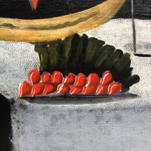 Detail of a Niko Pirosmani painting, on view at the Albertina in 2018–19.