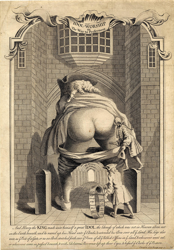 Idol-worship or The Way to Preferment (1740), anonymous artist.