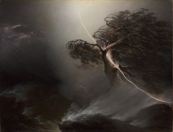 The Oak Fractured by Lightning (the Storm).(1842), Maxim Nikiforovich Vorobiev. 