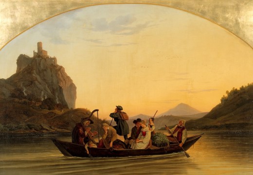 Ferry at the Schreckenstein Castle (1837), Ludwig Richter.