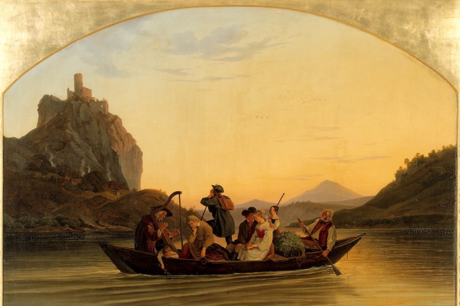 Ferry at the Schreckenstein Castle (1837), Ludwig Richter.