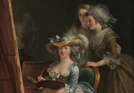 Self-portrait with Two Pupils (detail; 1785), Adélaïde Labille-Guiard. Adélaïde Labille-Guiard