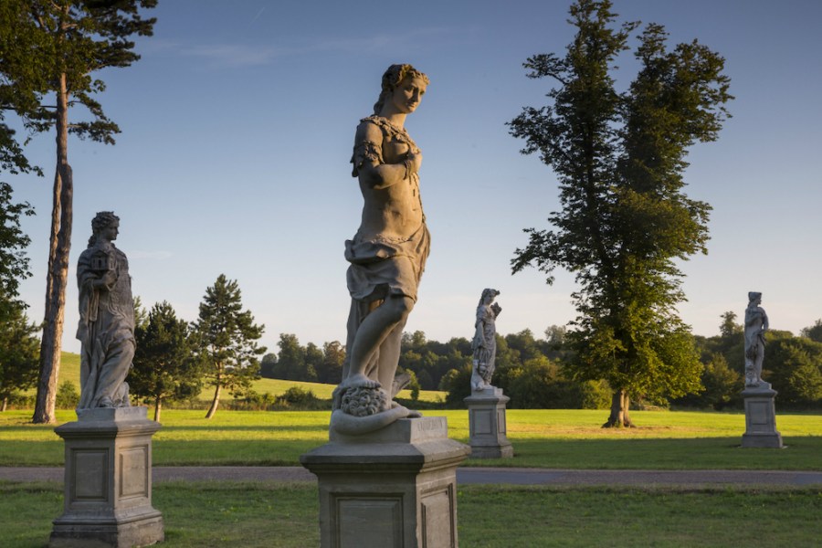 Four statues at Waddesdon.