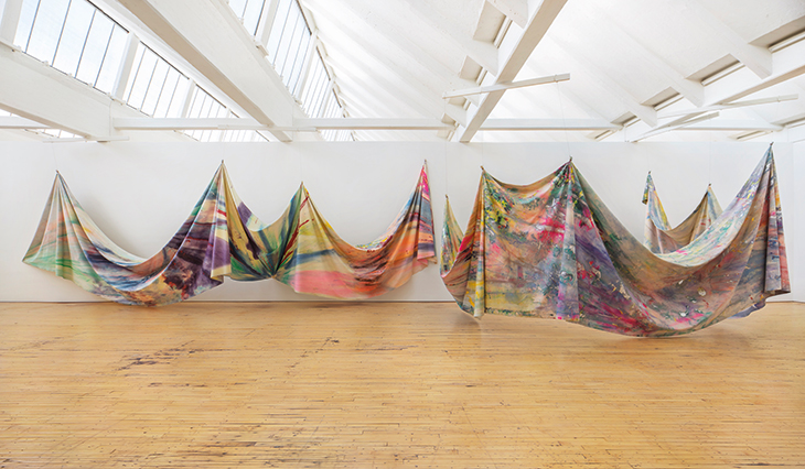 Double Merge (1968), Sam Gilliam, installation view at Dia Beacon, New York, in 2019.