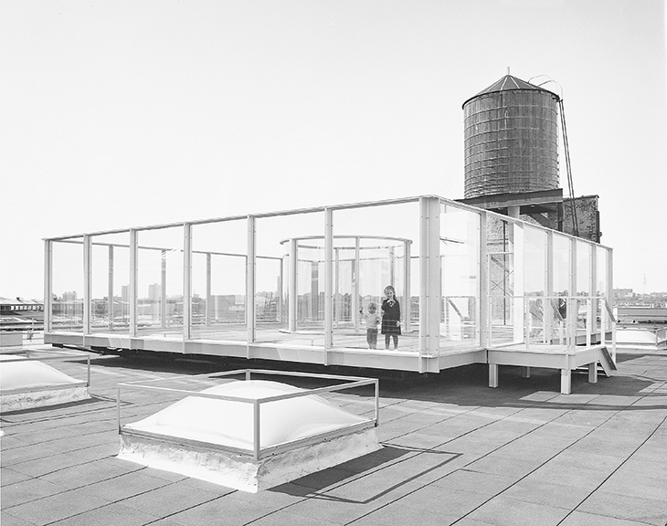 Rooftop Urban Park Project (1981–91), Dan Graham, installed on the roof of the Dia Center for the Arts at 548 West 22nd Street in Chelsea, New York