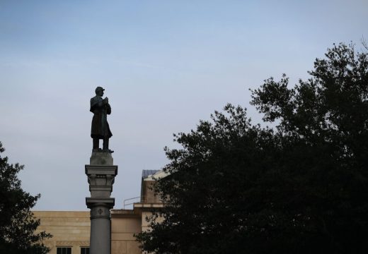 The statue of a Confederate soldier was removed from what was then Hemming Park, now James Weldon Johnson Park in Jacksonville, Florida, in June 2020.