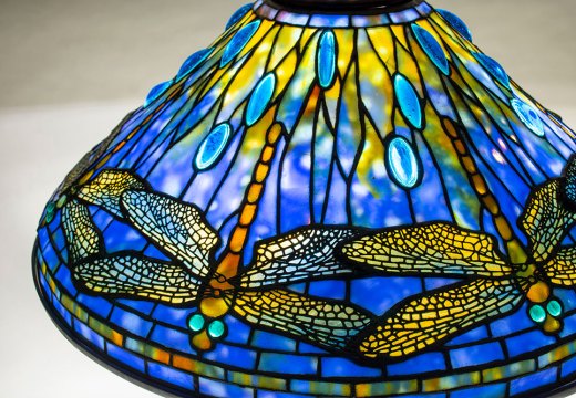 Detail of Dragonfly table lamp (c. 1906), Tiffany Studios. Lillian Nassau (price on application)
