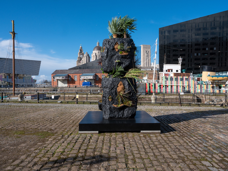 (2020), Rashid Johnson. Installation view at Canning Dock Quayside, Liverpool.